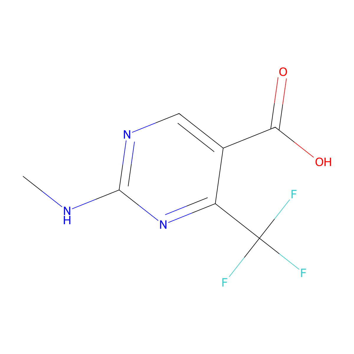 2-(Methylamino)-4-(trifluoromethyl)pyrimidine-5-carboxylic acid molecular structure, CAS 1203419-21-9