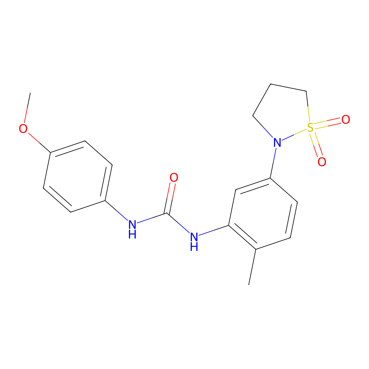 1-(5-(1,1-Dioxidoisothiazolidin-2-yl)-2-methylphenyl)-3-(4-methoxyphenyl)urea molecular structure, CAS 1203419-22-0