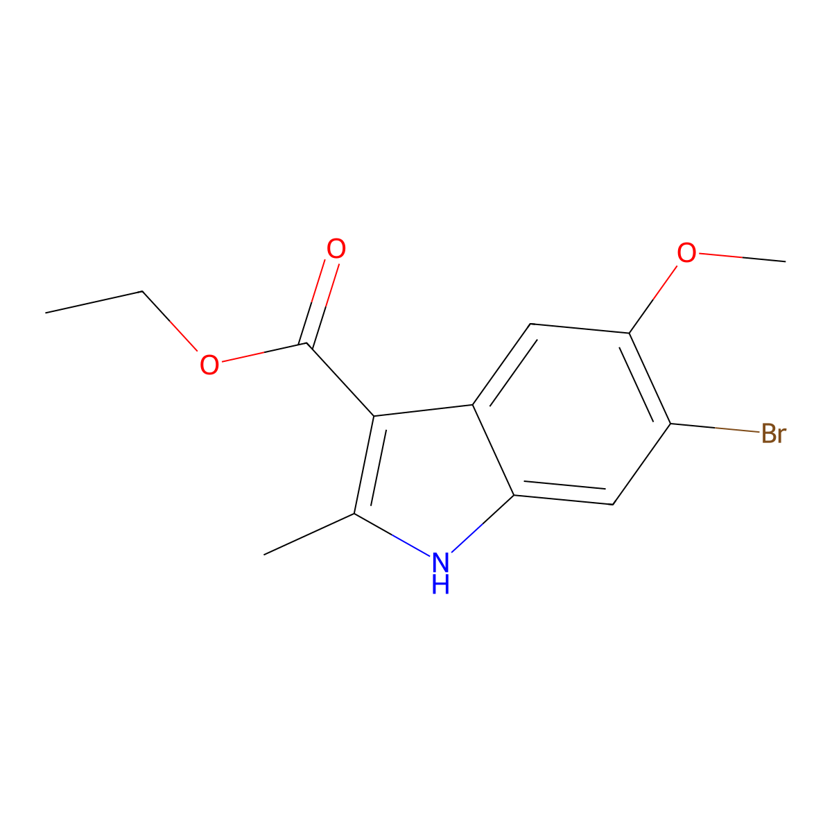 ethyl 6-bromo-5-methoxy-2-methyl-1H-indole-3-carboxylate molecular structure, CAS 120342-30-5