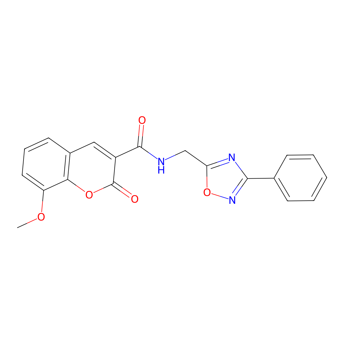 8-methoxy-2-oxo-N-[(3-phenyl-1,2,4-oxadiazol-5-yl)methyl]-2H-chromene-3-carboxamide molecular structure, CAS 1203420-60-3