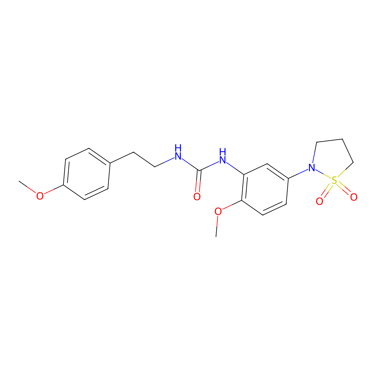 1-(5-(1,1-Dioxidoisothiazolidin-2-yl)-2-methoxyphenyl)-3-(4-methoxyphenethyl)urea molecular structure, CAS 1203421-68-4