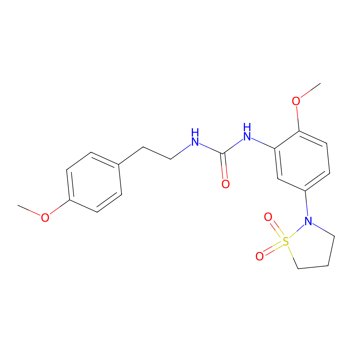 1-(5-(1,1-Dioxidoisothiazolidin-2-yl)-2-methoxyphenyl)-3-(4-methoxyphenethyl)urea molecular structure, CAS 1203421-68-4
