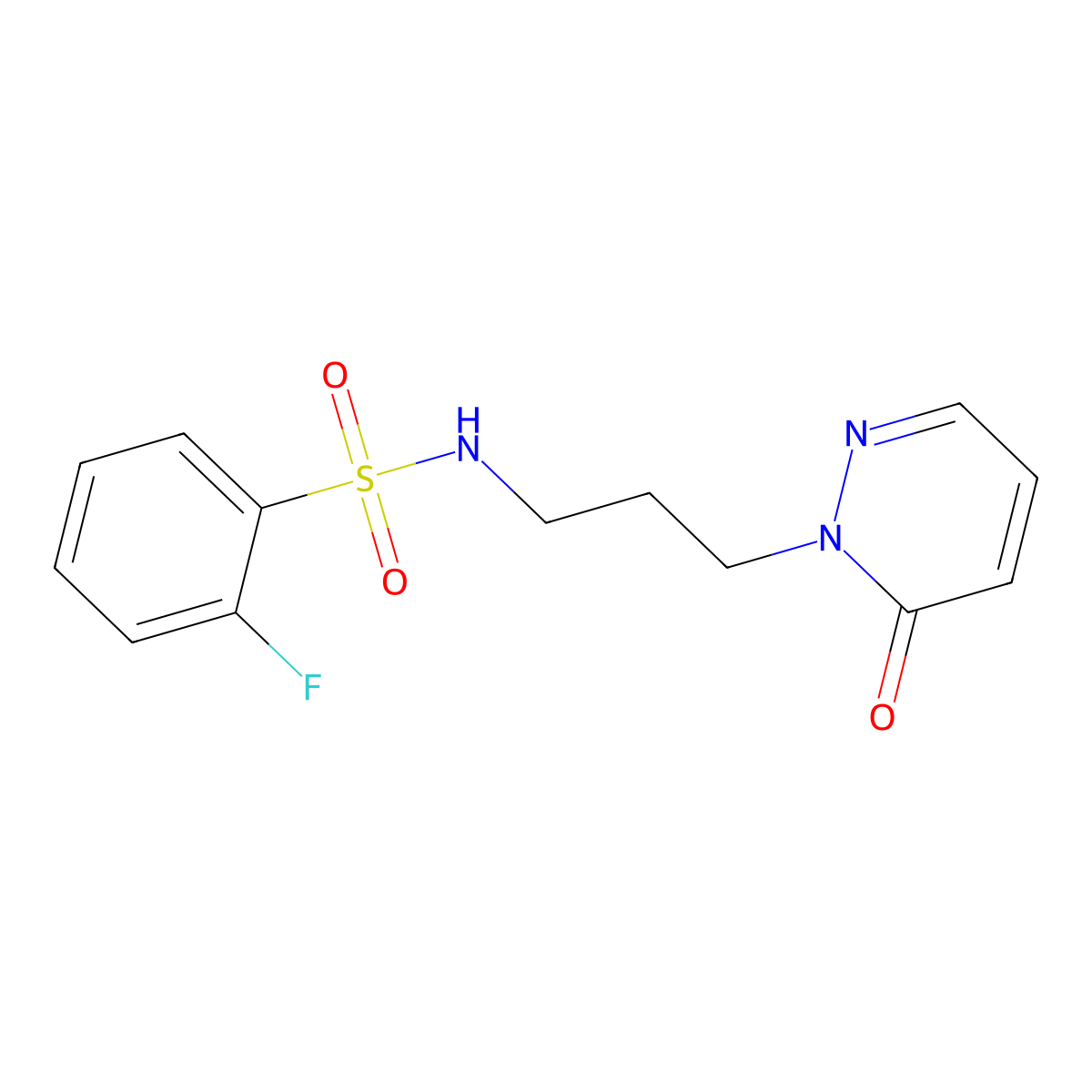2-fluoro-N-(3-(6-oxopyridazin-1(6H)-yl)propyl)benzenesulfonamide molecular structure, CAS 1203421-95-7
