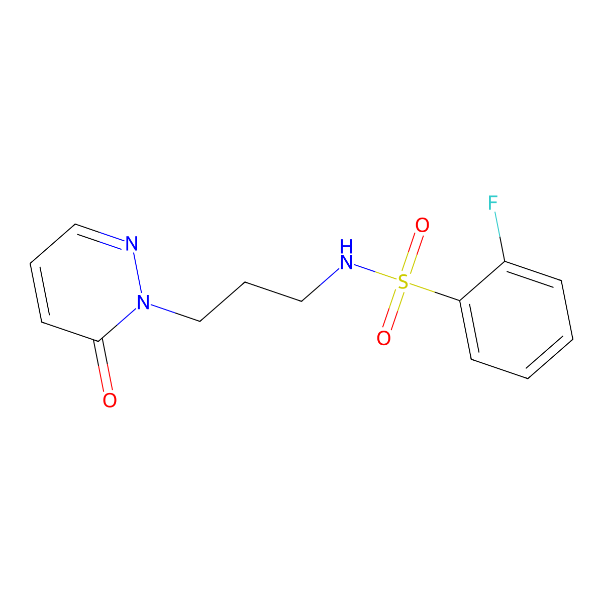 2-fluoro-N-(3-(6-oxopyridazin-1(6H)-yl)propyl)benzenesulfonamide molecular structure, CAS 1203421-95-7