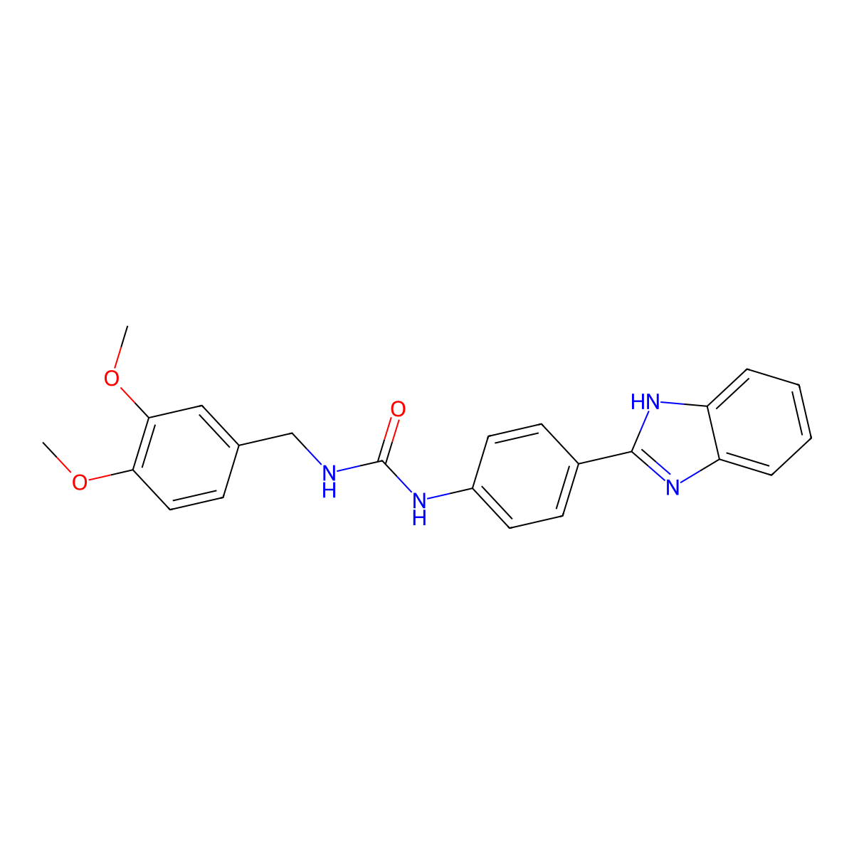 1-(4-(1H-benzo[d]imidazol-2-yl)phenyl)-3-(3,4-dimethoxybenzyl)urea molecular structure, CAS 1203422-24-5