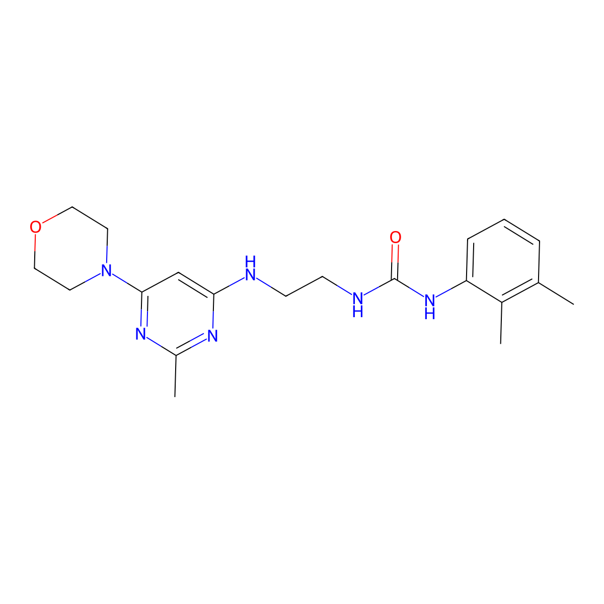 1-(2,3-Dimethylphenyl)-3-(2-((2-methyl-6-morpholinopyrimidin-4-yl)amino)ethyl)urea molecular structure, CAS 1203422-37-0
