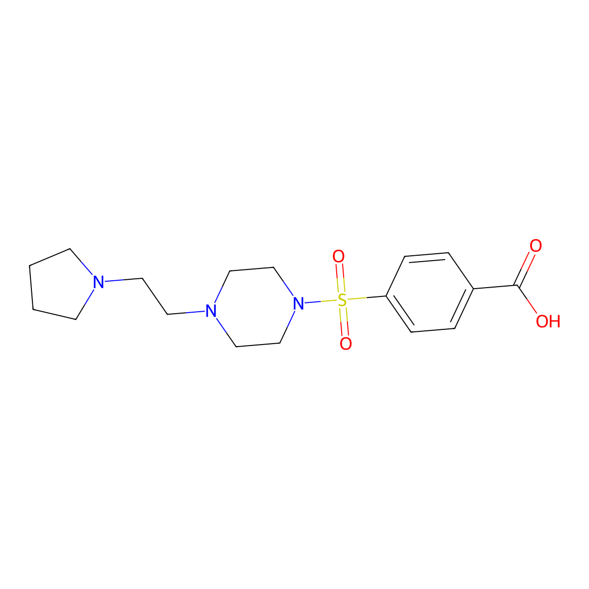 4-{4-[2-(Pyrrolidin-1-yl)ethyl]piperazine-1-sulfonyl}benzoic acid molecular structure, CAS 1203428-11-8