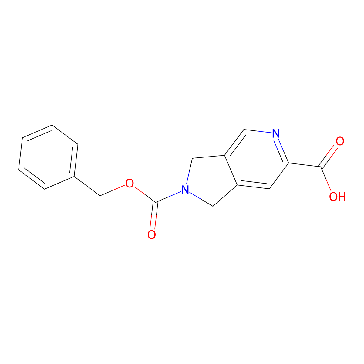 2-[(benzyloxy)carbonyl]-1H,2H,3H-pyrrolo[3,4-c]pyridine-6-carboxylic acid molecular structure, CAS 1203428-52-7