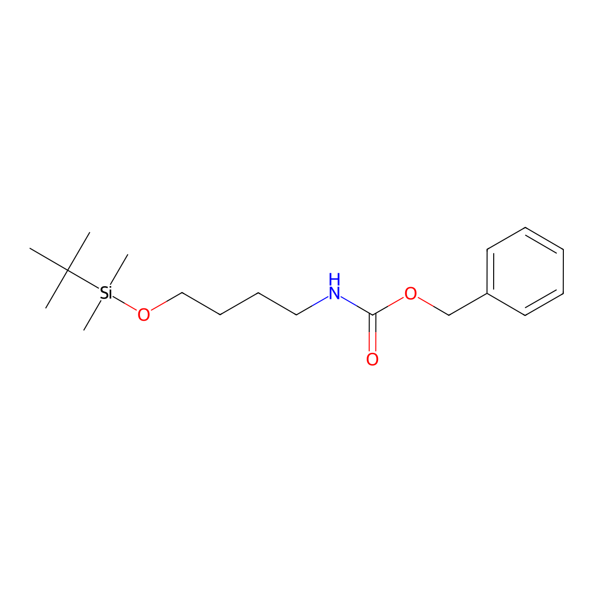 Benzyl N-{4-[(tert-butyldimethylsilyl)oxy]butylcarbamate molecular structure, CAS 1203455-29-1