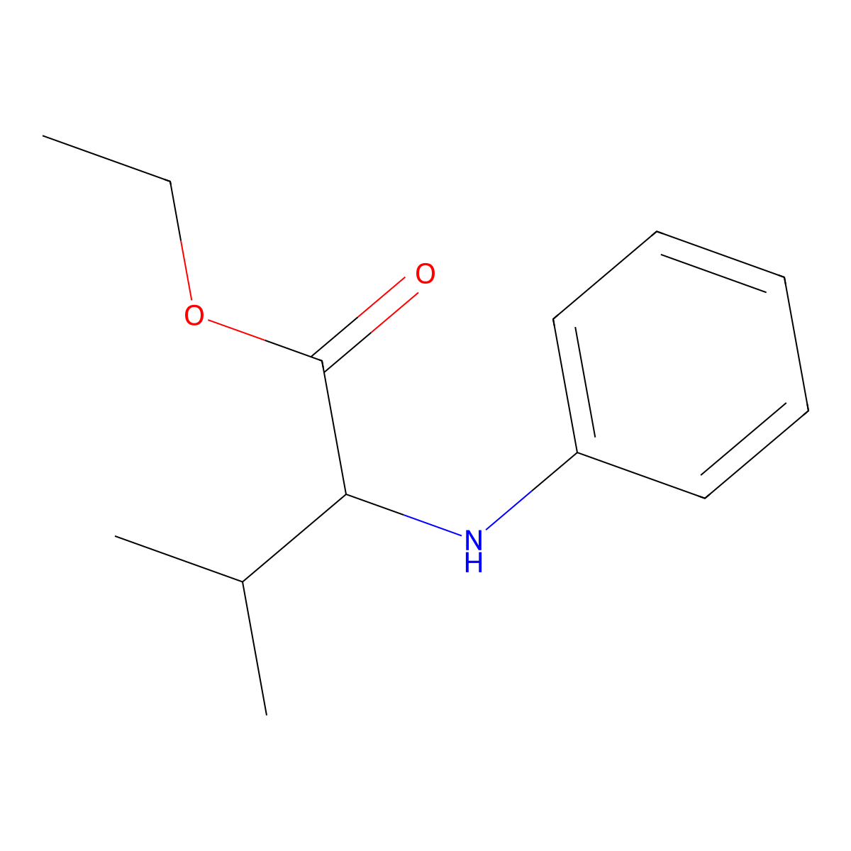 ethyl (2S)-3-methyl-2-(phenylamino)butanoate molecular structure, CAS 1203471-85-5