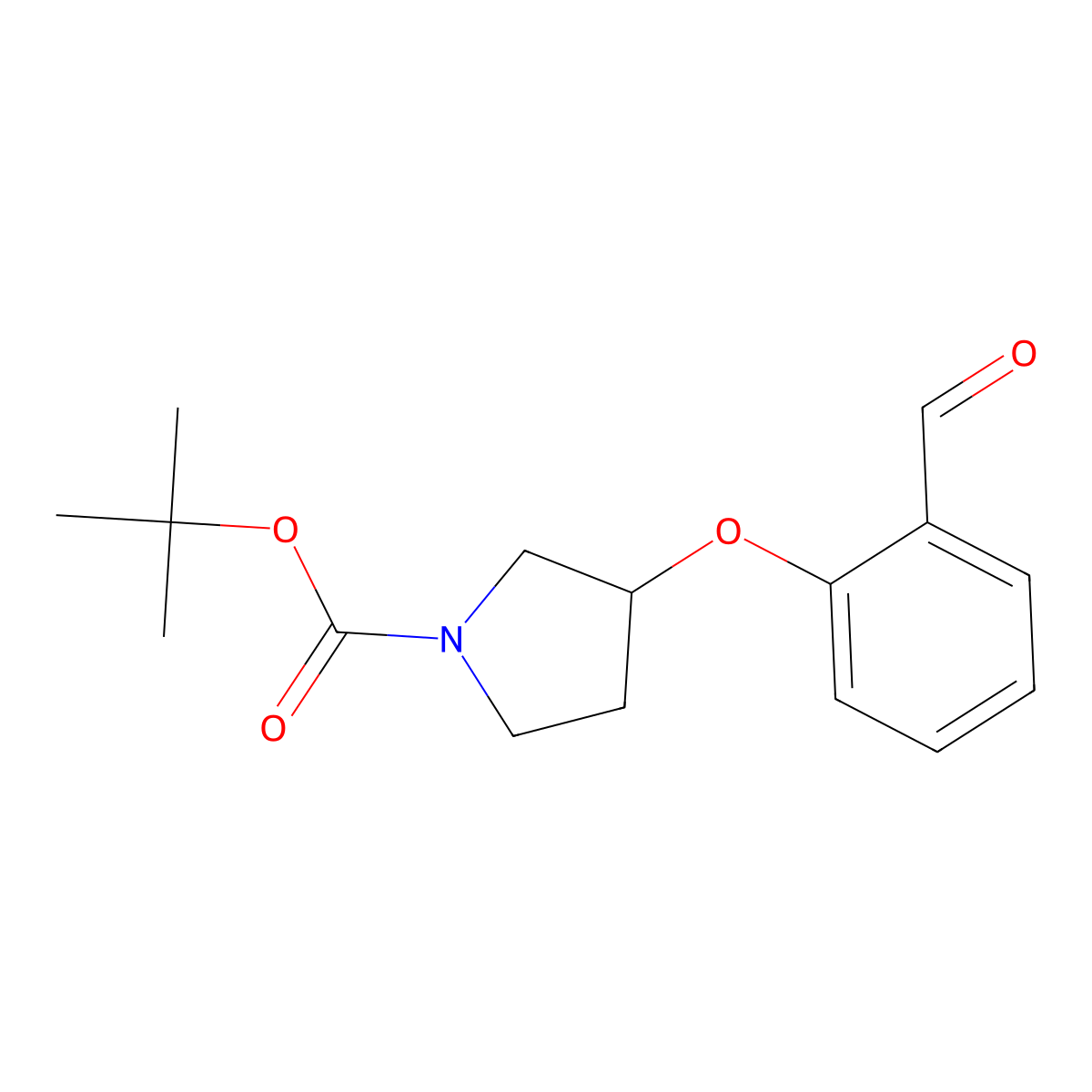 Tert-butyl 3-(2-formylphenoxy)pyrrolidine-1-carboxylate molecular structure, CAS 1203486-46-7