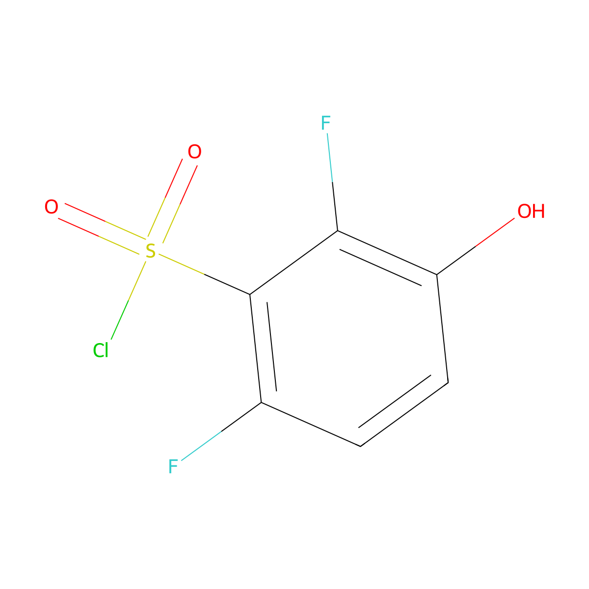 2,6-Difluoro-3-hydroxybenzene-1-sulfonyl chloride molecular structure, CAS 1203494-61-4