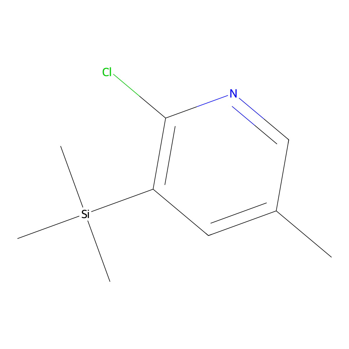 2-Chloro-5-methyl-3-(trimethylsilyl)pyridine molecular structure, CAS 1203498-92-3