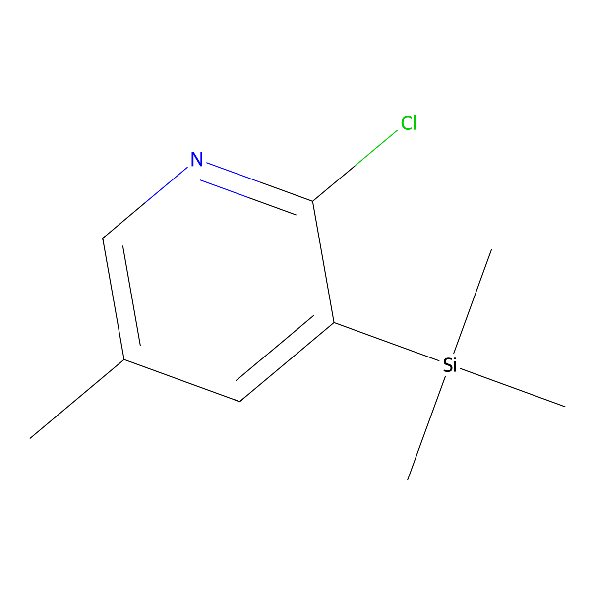 2-Chloro-5-methyl-3-(trimethylsilyl)pyridine molecular structure, CAS 1203498-92-3