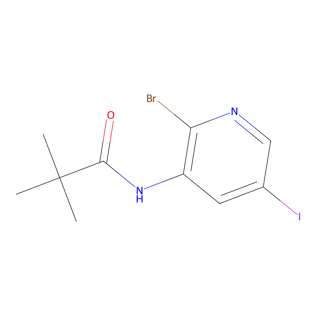 N-(2-Bromo-5-iodopyridin-3-yl)pivalamide molecular structure, CAS 1203498-93-4