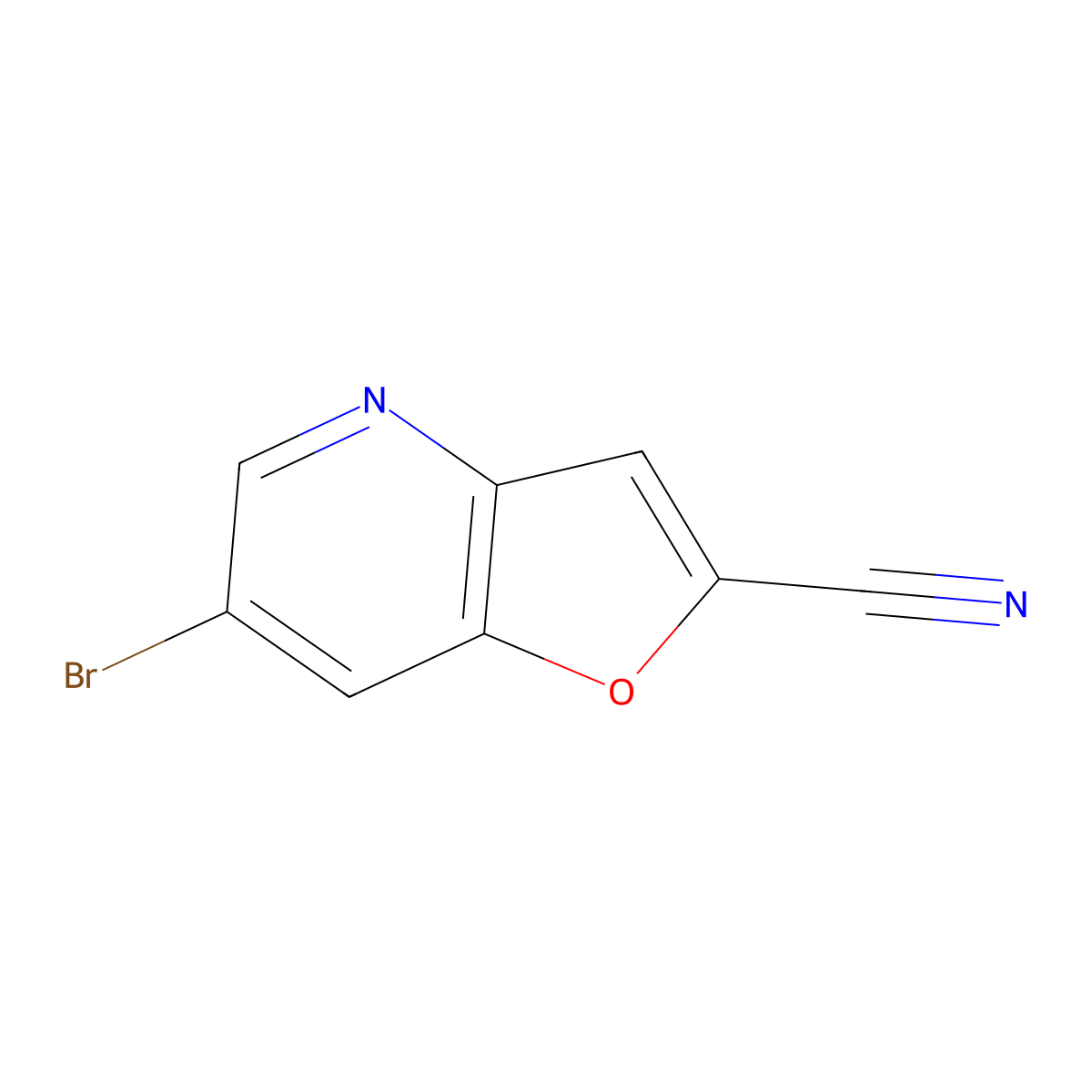 6-Bromofuro[3,2-b]pyridine-2-carbonitrile molecular structure, CAS 1203498-94-5