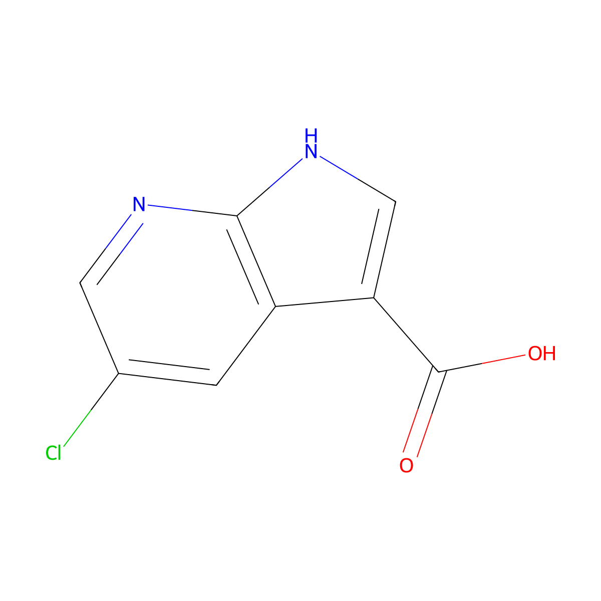 5-Chloro-1H-pyrrolo[2,3-b]pyridine-3-carboxylic acid molecular structure, CAS 1203498-99-0