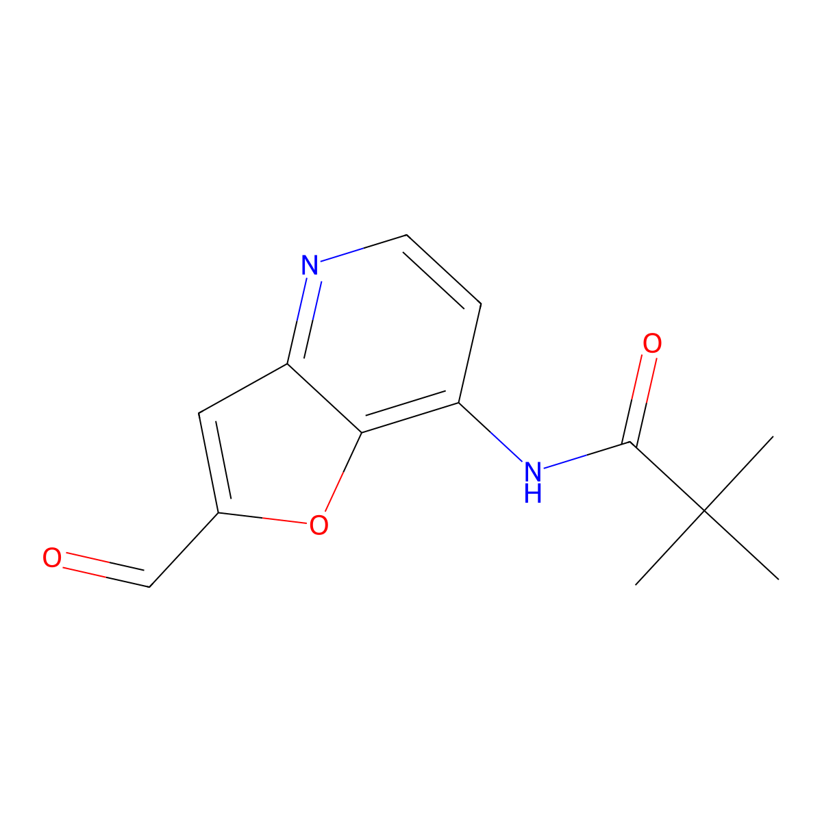 N-(2-Formylfuro[3,2-b]pyridin-7-yl)pivalamide molecular structure, CAS 1203499-07-3
