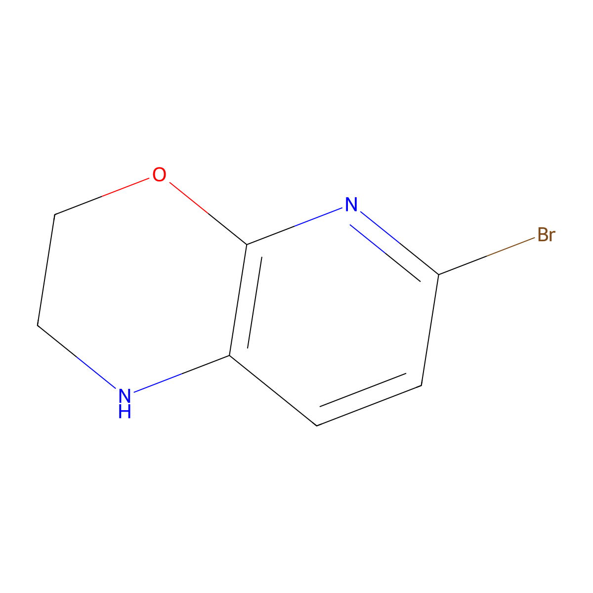 6-Bromo-2,3-dihydro-1H-pyrido[2,3-b][1,4]oxazine molecular structure, CAS 1203499-17-5