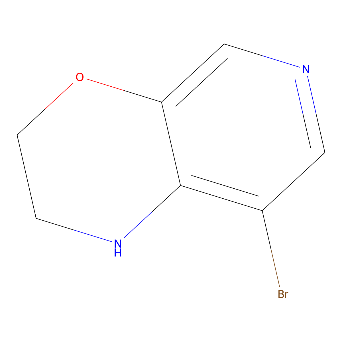 8-Bromo-2,3-dihydro-1H-pyrido[3,4-b][1,4]oxazine molecular structure, CAS 1203499-19-7