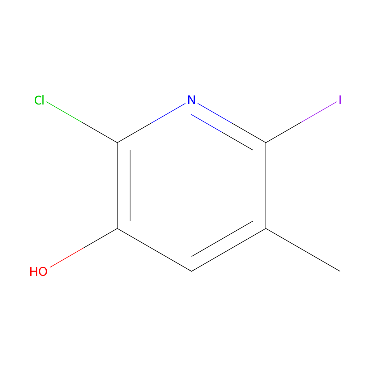 2-Chloro-6-iodo-5-methylpyridin-3-ol molecular structure, CAS 1203499-21-1