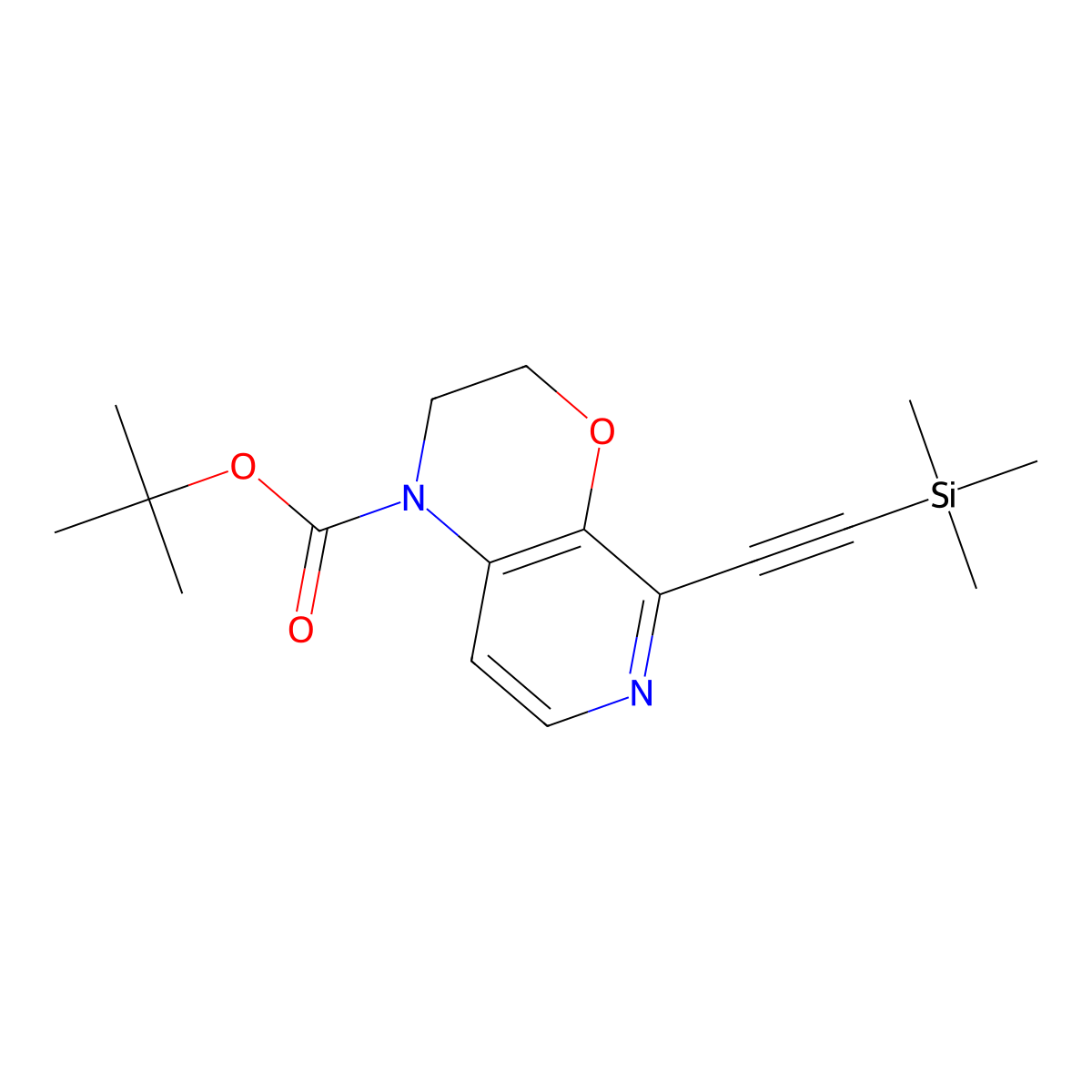 tert-Butyl 5-((trimethylsilyl)ethynyl)-2,3-dihydro-1H-pyrido[3,4-b][1,4]oxazine-1-carboxylate molecular structure, CAS 1203499-24-4