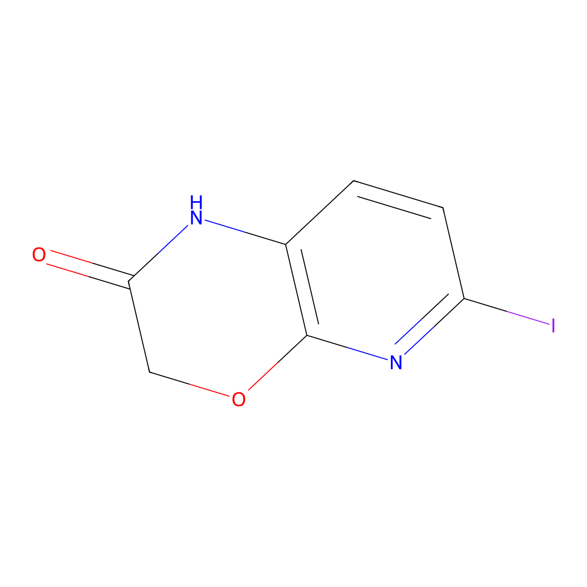 6-Iodo-1H-pyrido[2,3-b][1,4]oxazin-2(3H)-one molecular structure, CAS 1203499-25-5