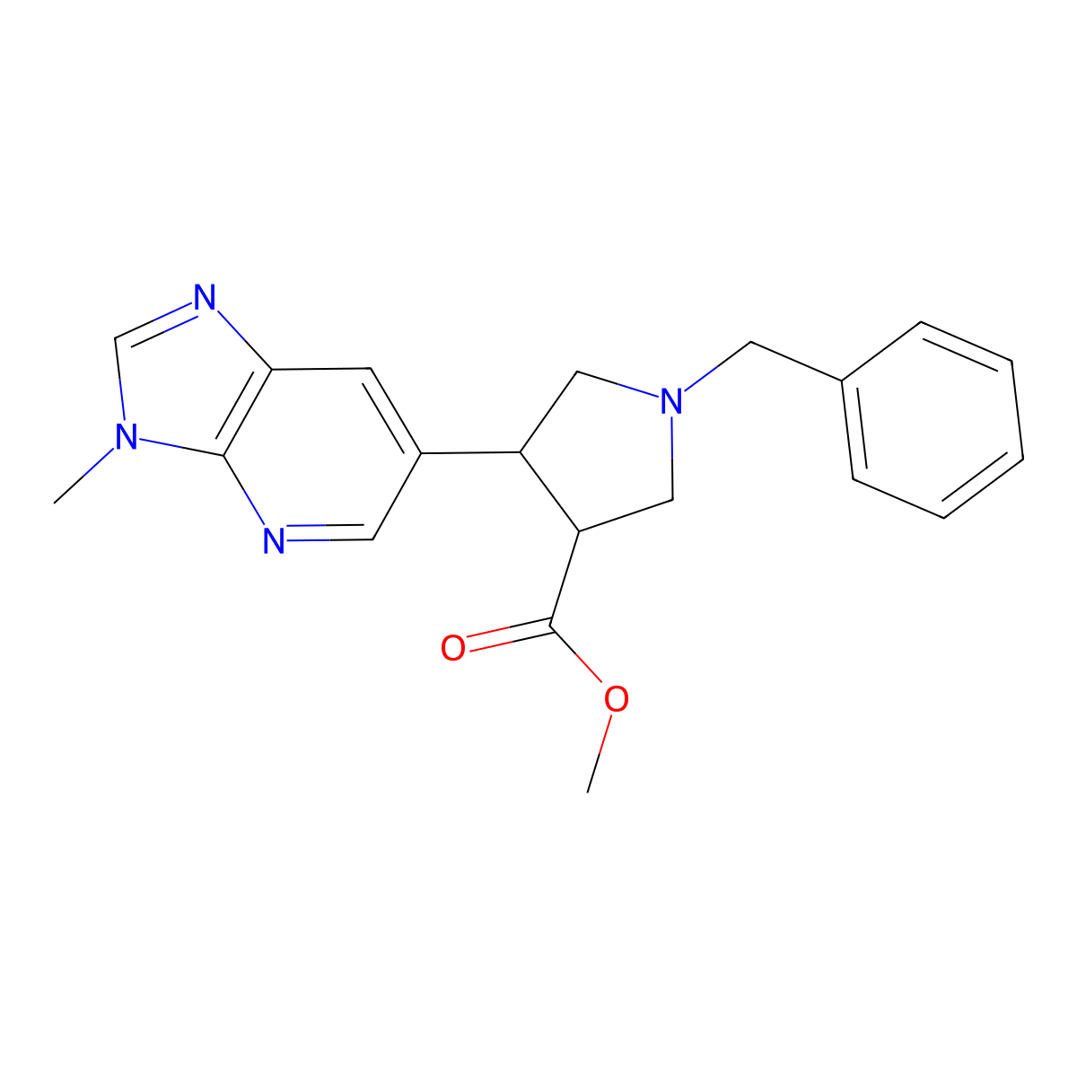 Methyl 1-benzyl-4-(3-methyl-3H-imidazo[4,5-b]pyridin-6-yl)pyrrolidine-3-carboxylate molecular structure, CAS 1203499-27-7