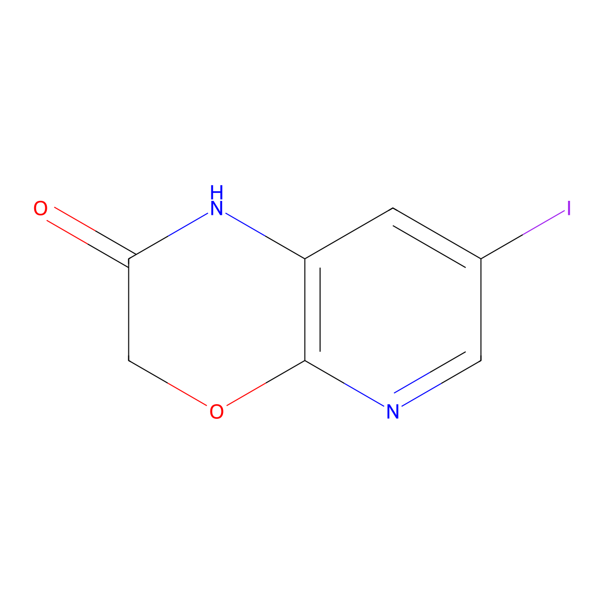 7-Iodo-1H-pyrido[2,3-b][1,4]oxazin-2(3H)-one molecular structure, CAS 1203499-29-9