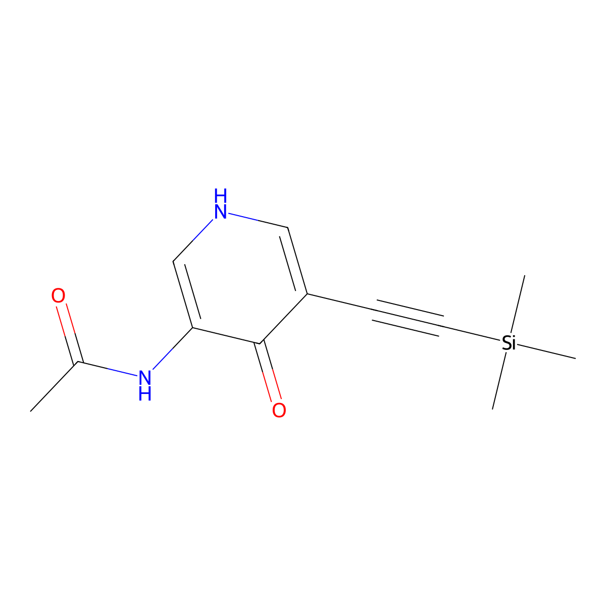 N-(4-Hydroxy-5-((trimethylsilyl)ethynyl)-pyridin-3-YL)acetamide molecular structure, CAS 1203499-31-3