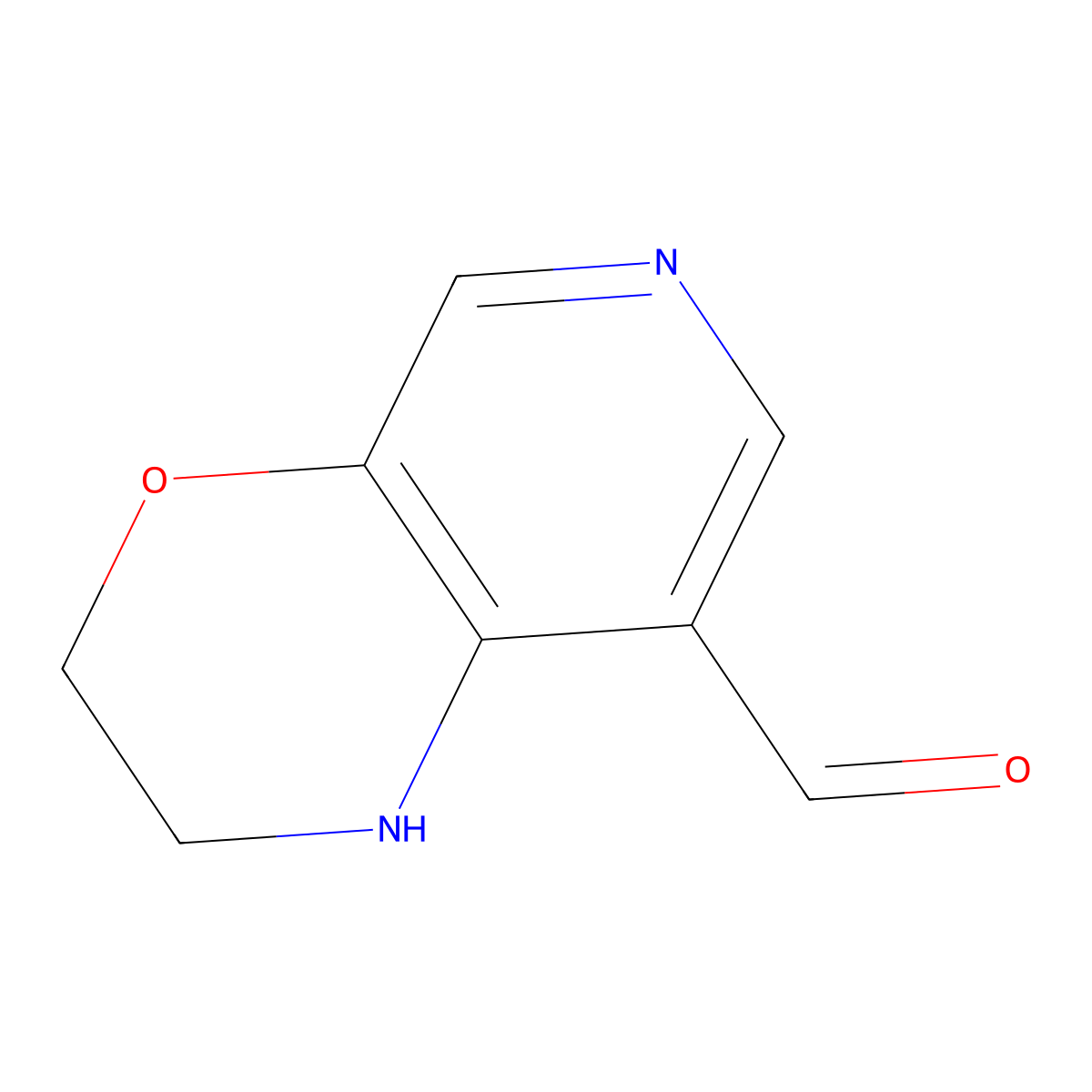 2,3-Dihydro-1H-pyrido[3,4-b][1,4]oxazine-8-carbaldehyde molecular structure, CAS 1203499-38-0