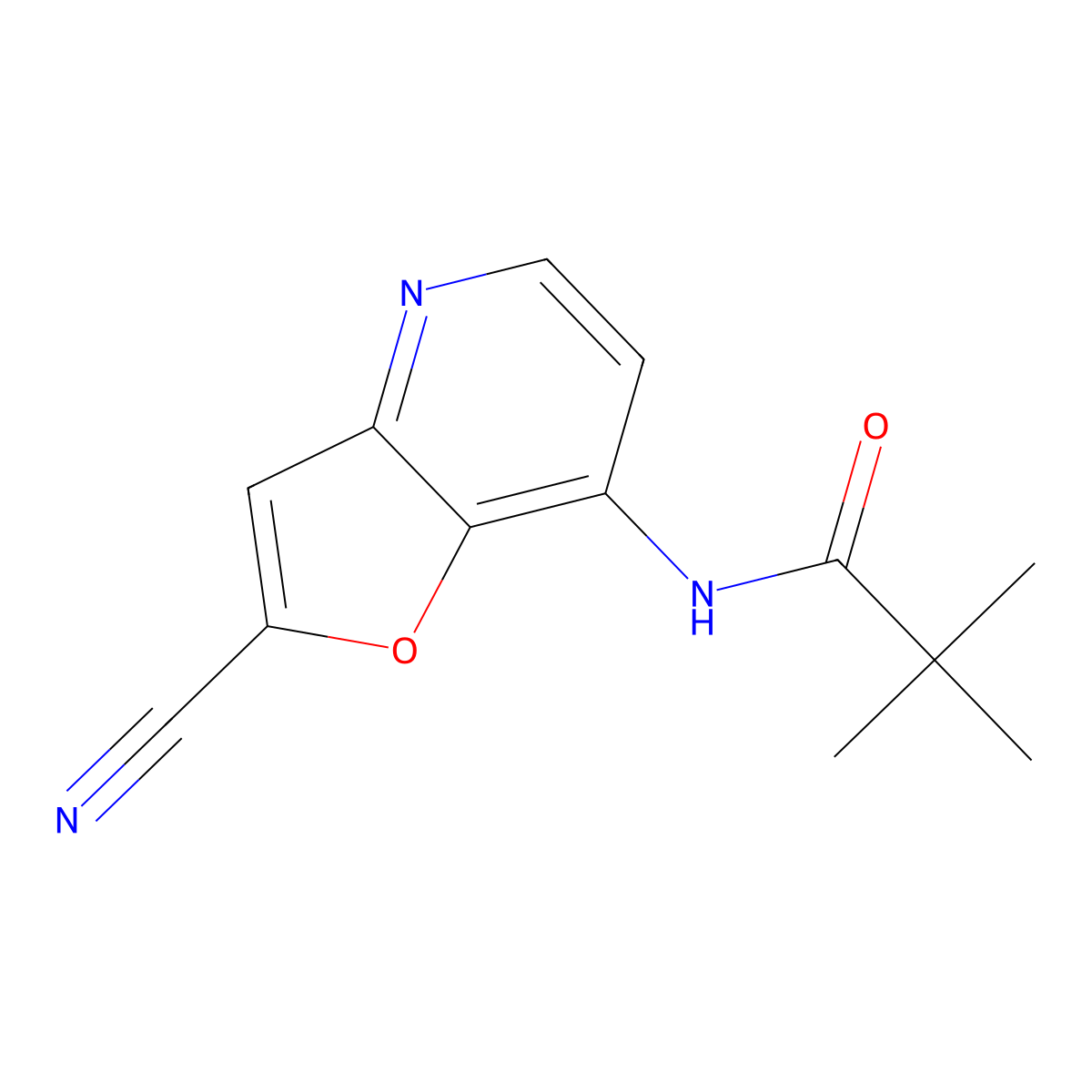 N-(2-Cyanofuro[3,2-b]pyridin-7-yl)pivalamide molecular structure, CAS 1203499-39-1