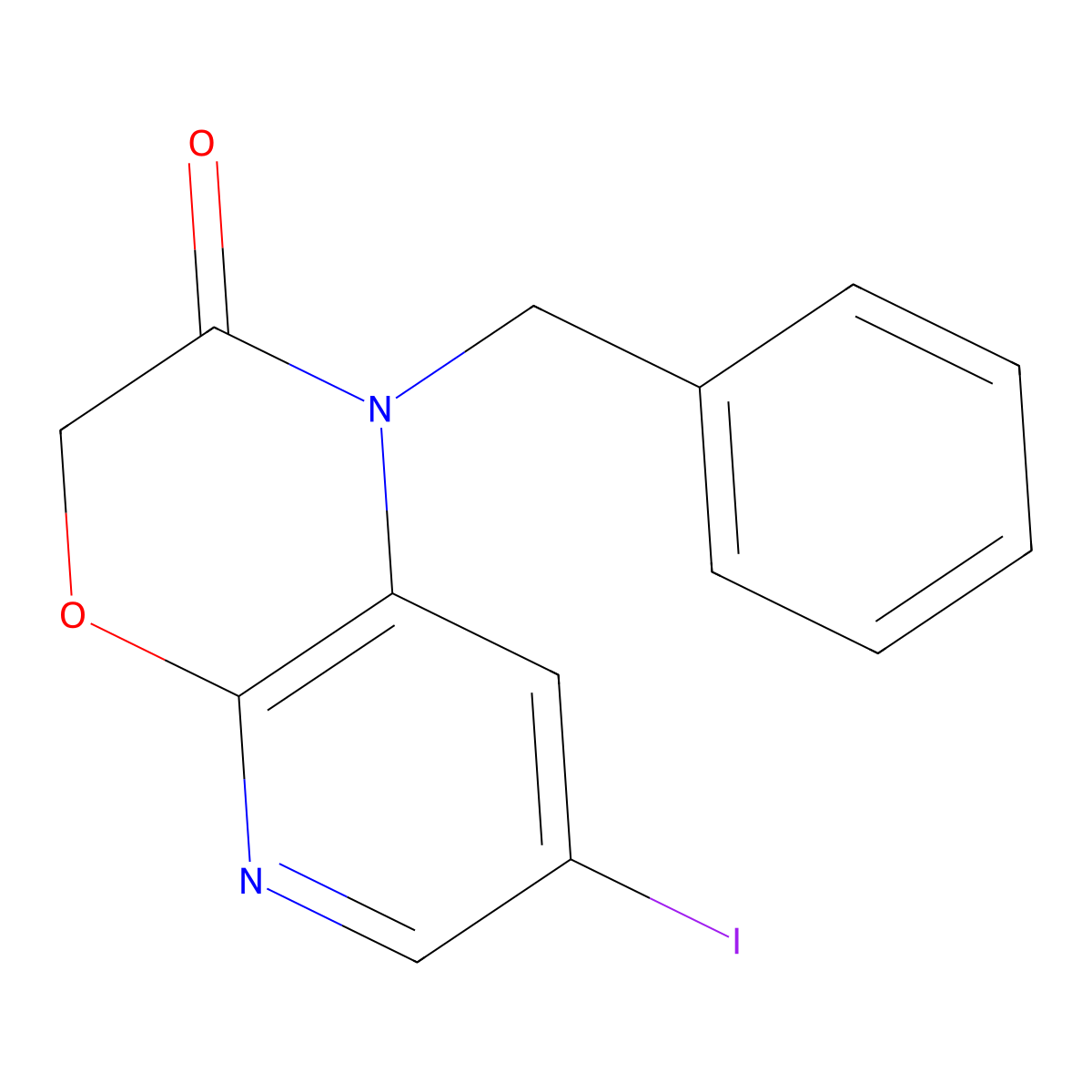 1-Benzyl-7-iodo-1H-pyrido[2,3-b][1,4]oxazin-2(3H)-one molecular structure, CAS 1203499-40-4