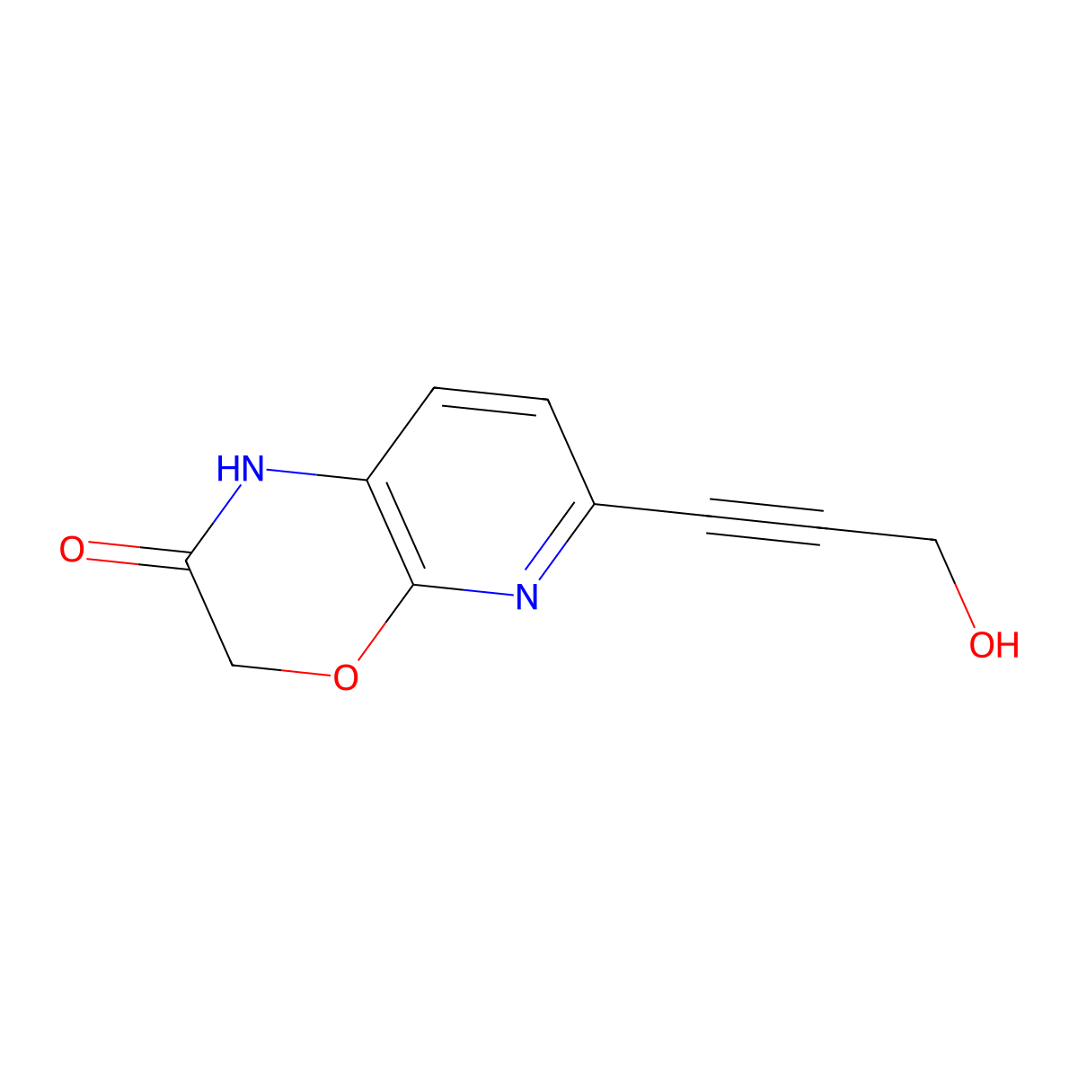 6-(3-Hydroxyprop-1-ynyl)-1H-pyrido-[2,3-b][1,4]oxazin-2(3H)-one molecular structure, CAS 1203499-41-5
