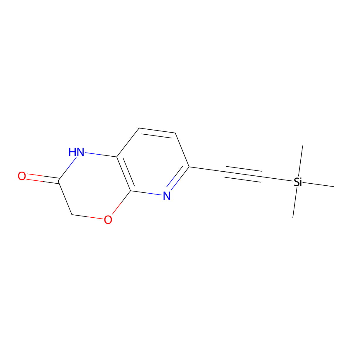 6-((Trimethylsilyl)ethynyl)-1H-pyrido[2,3-b][1,4]oxazin-2(3H)-one molecular structure, CAS 1203499-42-6