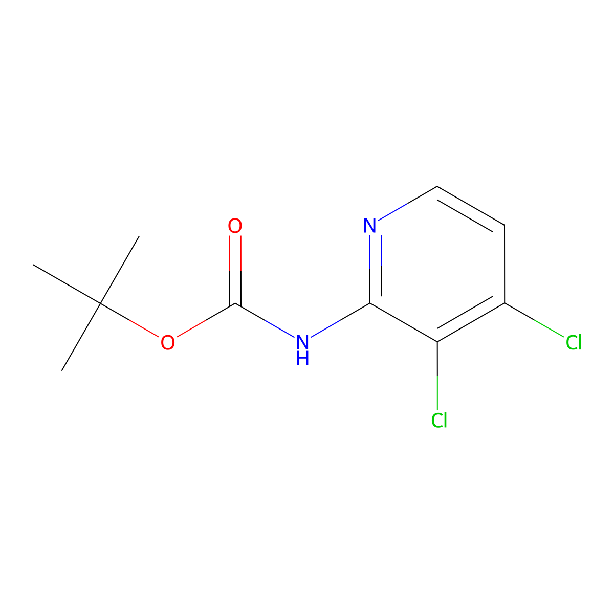 tert-Butyl 3,4-dichloropyridin-2-ylcarbamate molecular structure, CAS 1203499-43-7