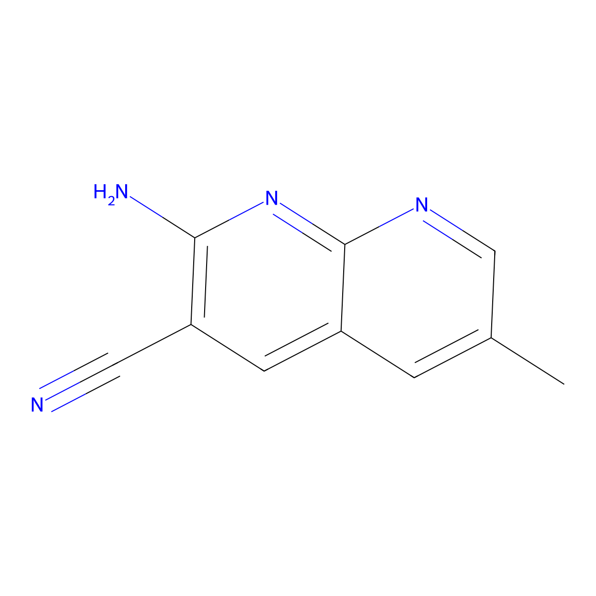 2-Amino-6-methyl-1,8-naphthyridine-3-carbonitrile molecular structure, CAS 1203499-48-2