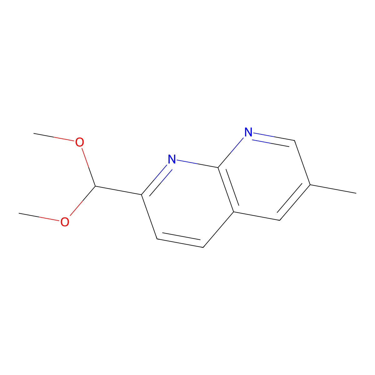 2-(Dimethoxymethyl)-6-methyl-1,8-naphthyridine molecular structure, CAS 1203499-56-2