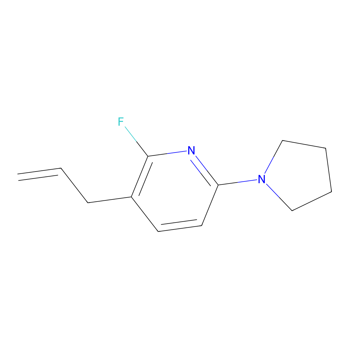 3-Allyl-2-fluoro-6-(pyrrolidin-1-yl)pyridine molecular structure, CAS 1203499-59-5