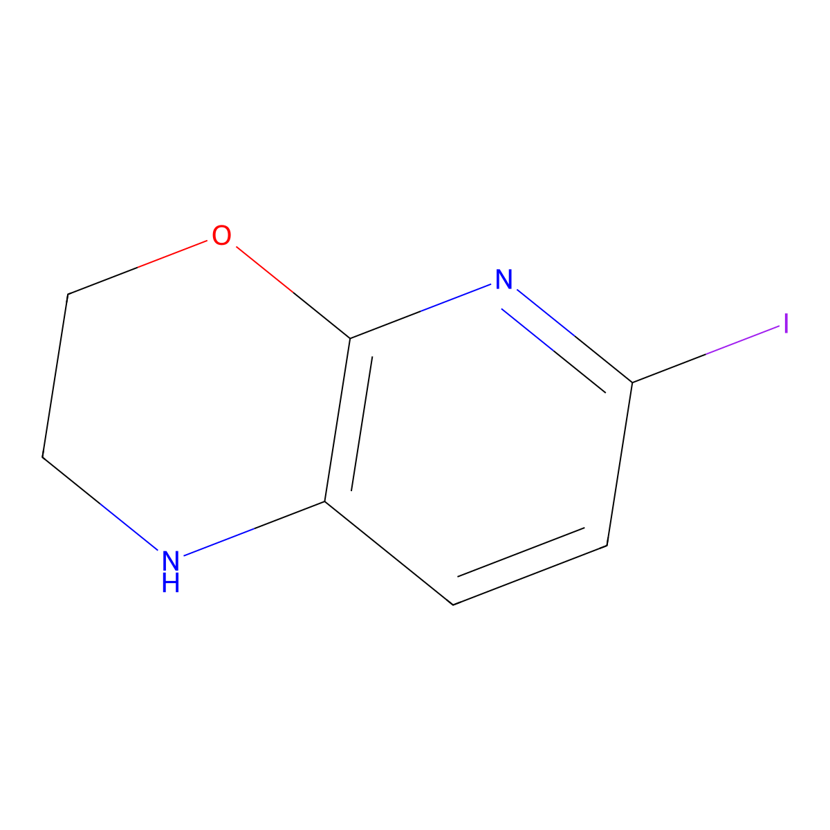 6-Iodo-2,3-dihydro-1H-pyrido[2,3-b][1,4]oxazine molecular structure, CAS 1203499-61-9