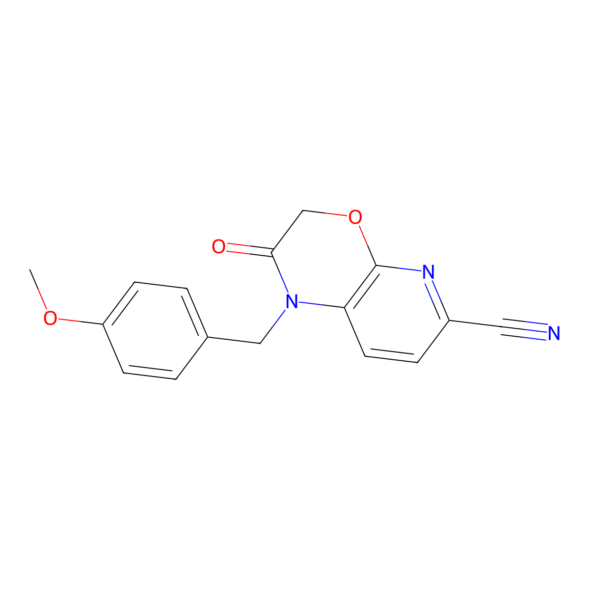 1-(4-Methoxybenzyl)-2-oxo-2,3-dihydro-1H-pyrido[2,3-b][1,4]oxazine-6-carbonitrile molecular structure, CAS 1203499-67-5