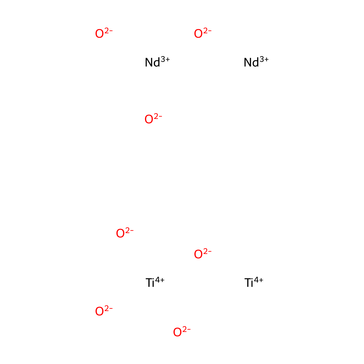 Neodymium titanium oxide (Nd2Ti2O7) molecular structure, CAS 12035-31-3