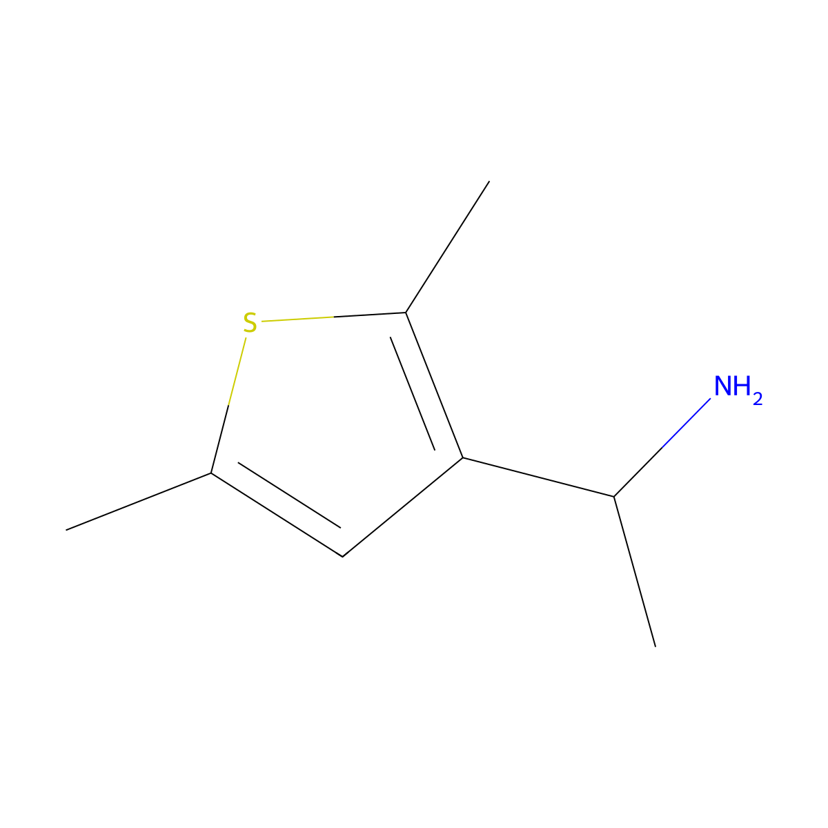 1-(2,5-Dimethylthiophen-3-yl)ethan-1-amine molecular structure, CAS 120350-37-0