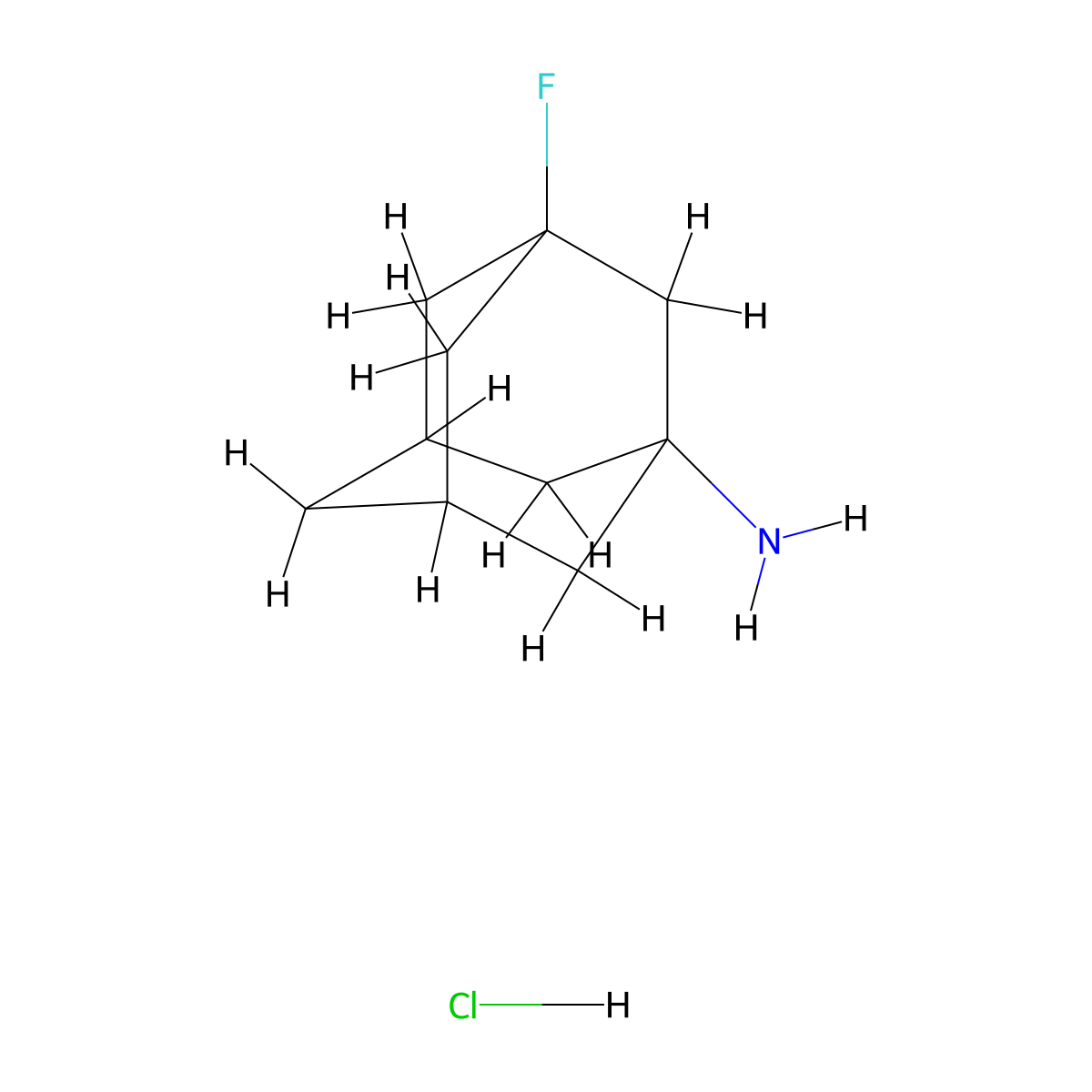 3-Fluoroadamantan-1-amine hydrochloride molecular structure, CAS 120350-83-6