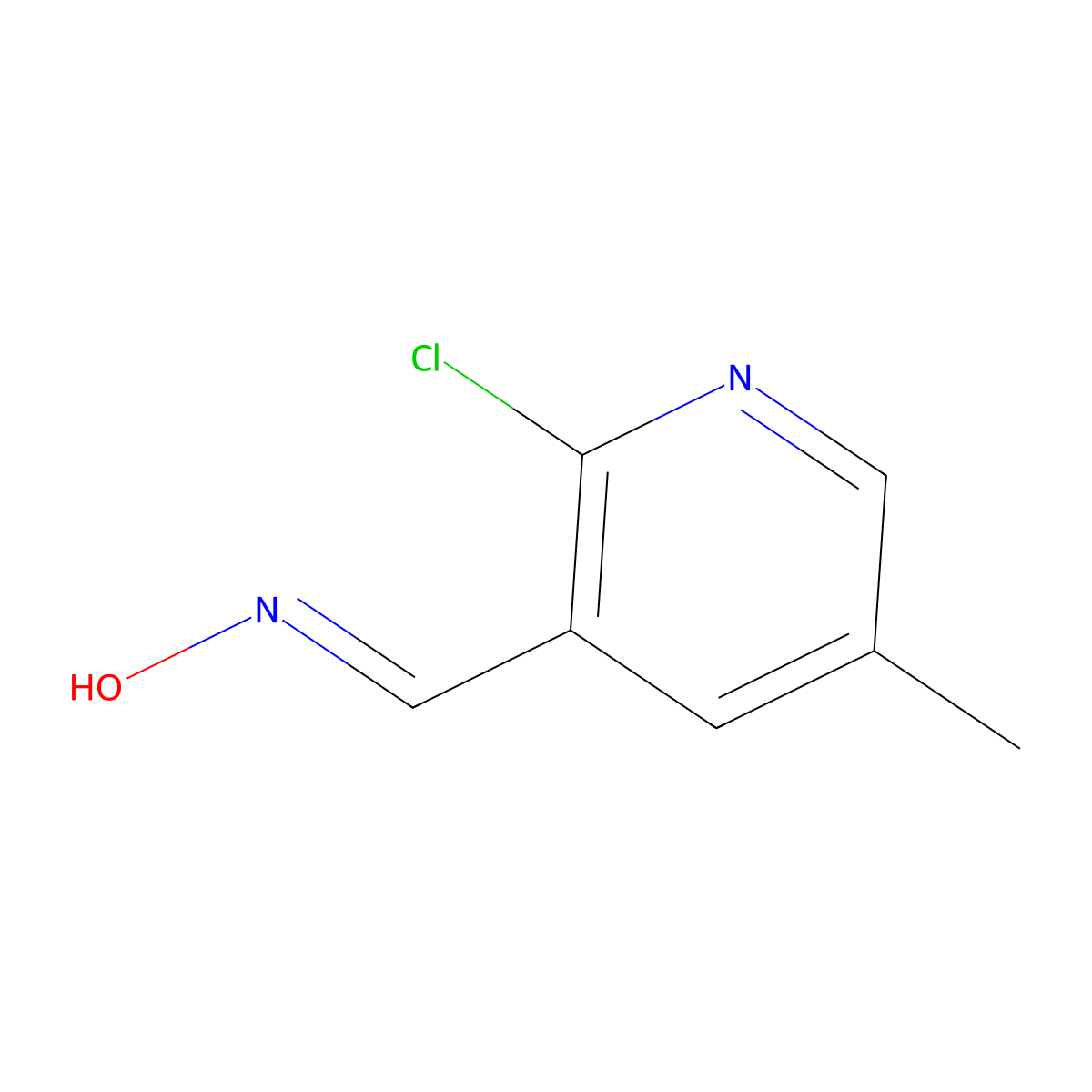 (E)-2-Chloro-5-methylnicotinaldehyde oxime molecular structure, CAS 1203500-13-3