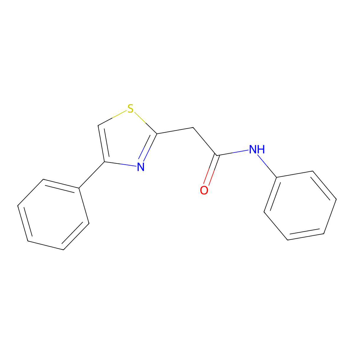 N-phenyl-2-(4-phenyl-1,3-thiazol-2-yl)acetamide molecular structure, CAS 120353-58-4