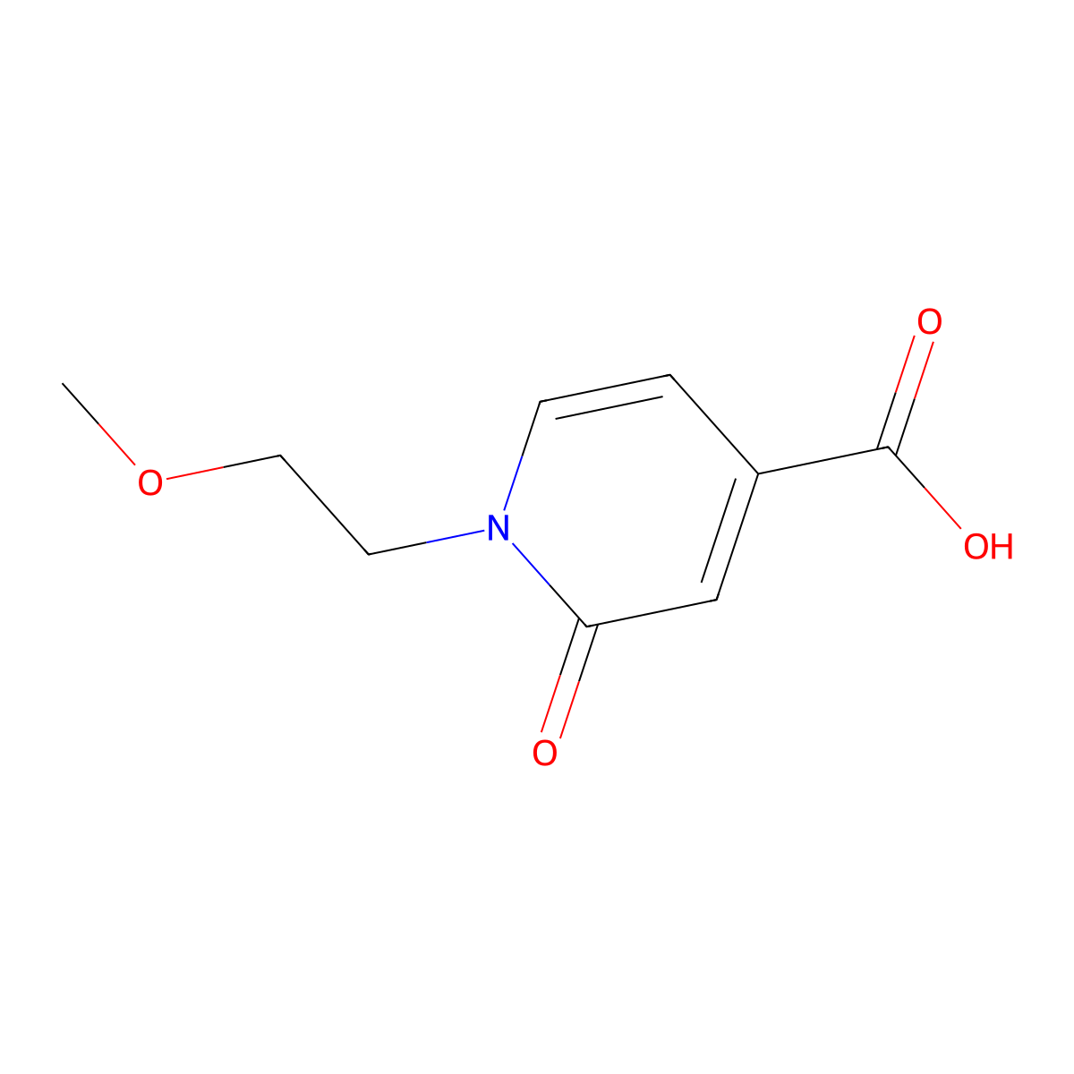1-(2-Methoxyethyl)-2-oxo-1,2-dihydropyridine-4-carboxylic acid molecular structure, CAS 1203543-99-0