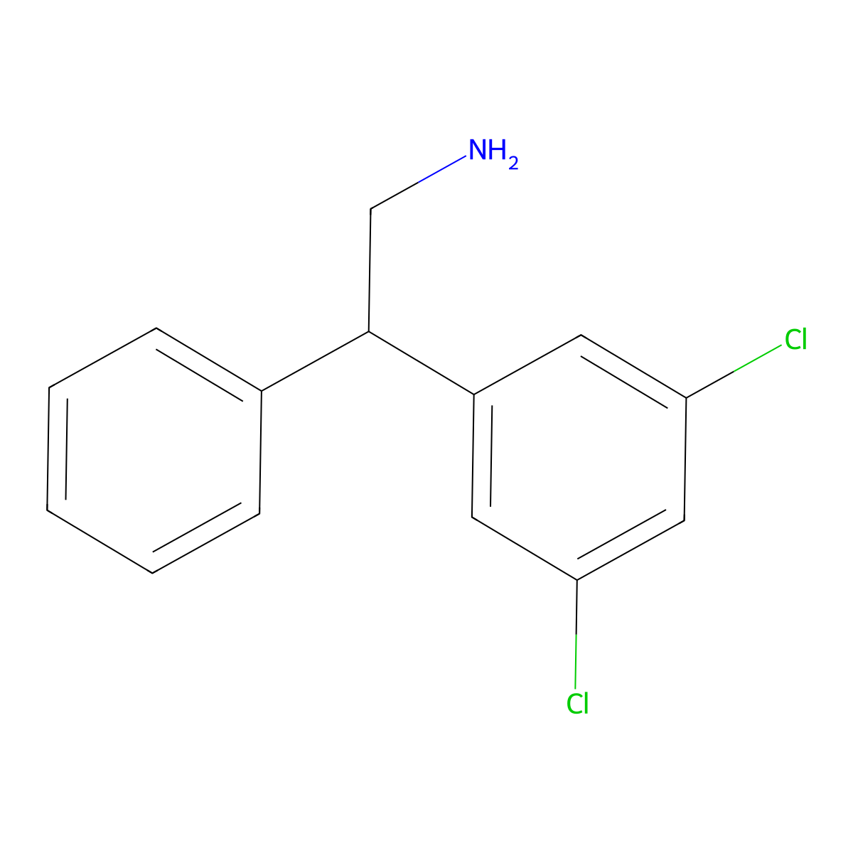 2-(3,5-Dichlorophenyl)-2-phenylethan-1-amine molecular structure, CAS 120355-52-4