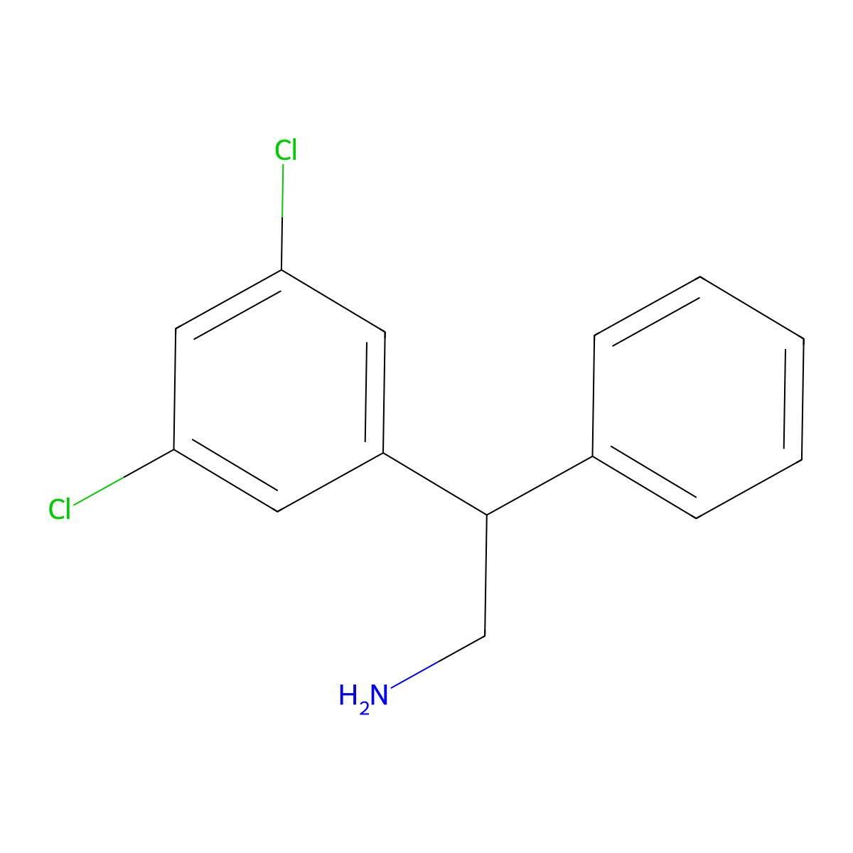 2-(3,5-Dichlorophenyl)-2-phenylethan-1-amine molecular structure, CAS 120355-52-4