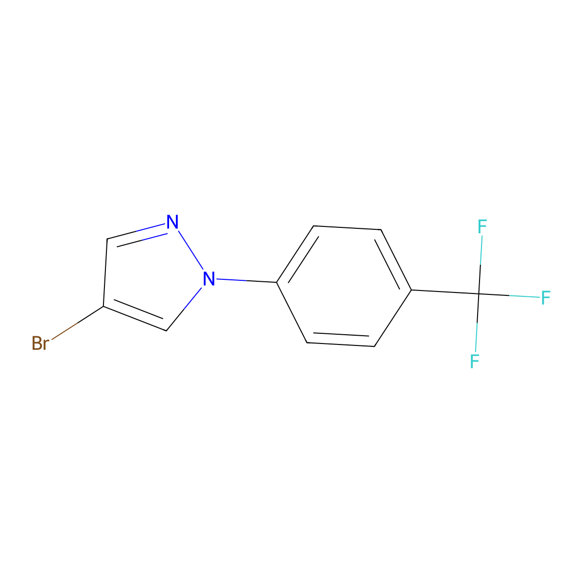 4-bromo-1-(4-(trifluoromethyl)phenyl)-1H-pyrazole molecular structure, CAS 1203556-18-6